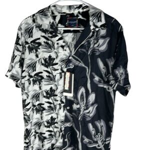 Salt & Lime Black and White Floral Button Up Shirt Men’s Size M